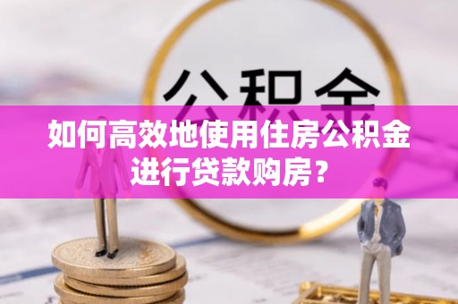 苍南如何高效地使用住房公积金进行贷款购房？